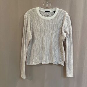 ATM Anthony Thomas Melilla Stripe Long Sleeve Crew Neck Sz S